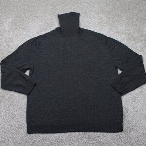 J. Peterman Turtleneck Sweater Mens XL Gray Wool/Silk/Cashmere L/S Pullover